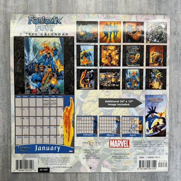 Marvel Fanastic 4 X-Men Justice League 4 Calenders Unused 2003 2004 2005 Vintage - Picture 15 of 16